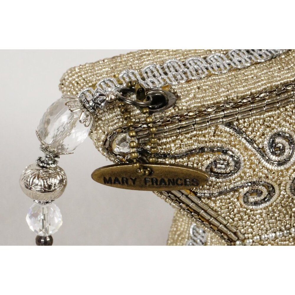 RARE Mary Frances Super Star Silver Gold Beaded Holiday Purse Handbag NEW!! - Picture 5 of 10
